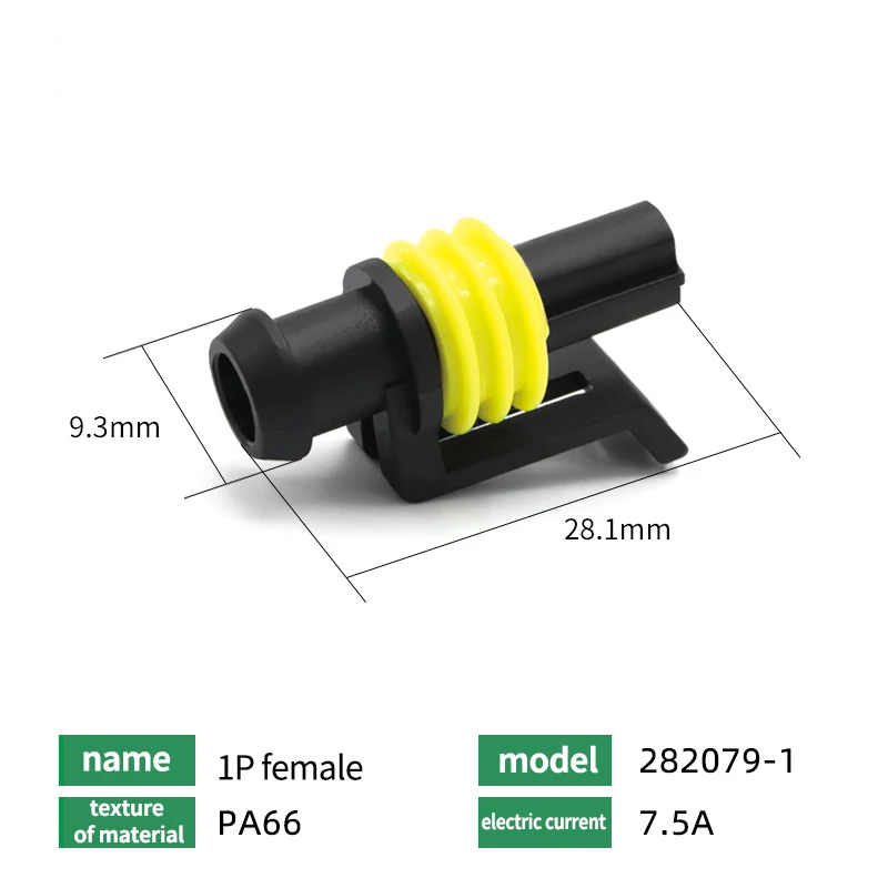 Description Picture 4 of item5/10/100 Sets Kit AMP 1.5 Male And Female Plug Automotive Waterproof Connectors Xenon Lamp Connector 1P 2P 3P 4P 5P 6P