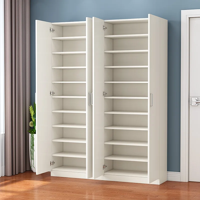 Balcony Shoe Cabinet Home Entrance Large Capacity Solid Wood Shoe Rack Cabinet Storage