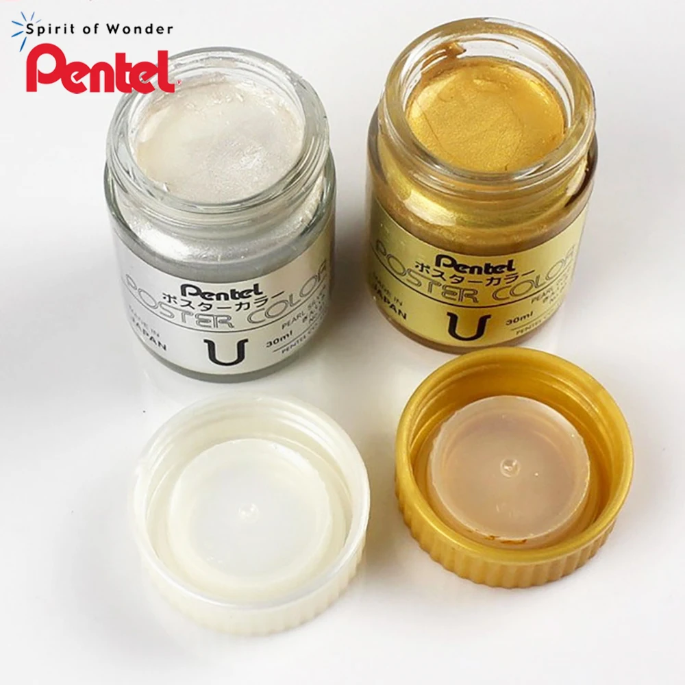 1 Bottle Japanese Pentel 6KB 30ML Gold/Silver Pigment for Calligraphy Brush Ink Color Lasting Professional Painting Art Supplies