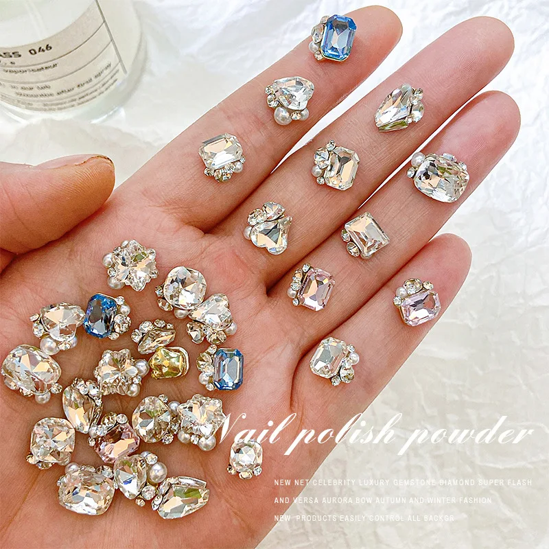 White Acrylic Nails with Swarovski Crystals Nail Art by Lillys Nails  Maidstone | Crystal nails, White acrylic nails, Nail designs