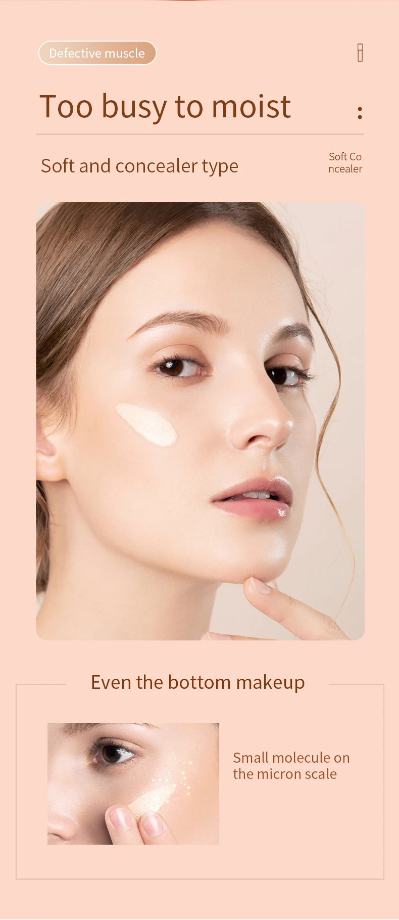 Description Picture 5 of item40ML Professional Foundation Cream Full Concealer Makeup Cosmetics Waterproof Lasting Base Brighten Whitening Cover Dark Circles