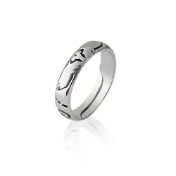 Anime - Inspired Ryomen Sukuna Adjustable Ring - Cosplay Accessory & Gift (Silver Color)