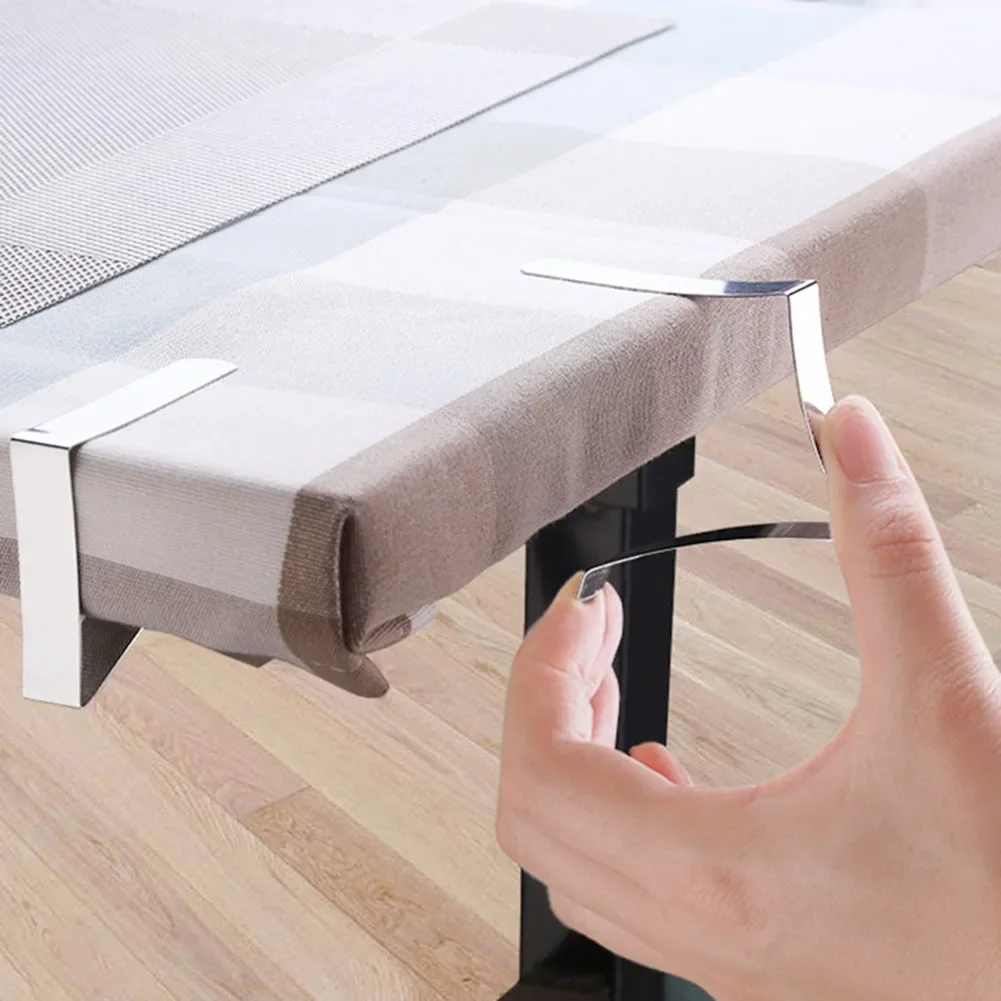 8 Pcs Stainless Steel Table Cloth Clip Wedding Picnic Table Cover Clip Holder Round Tablecloth Stable Clips For Home Fixed Clips 3