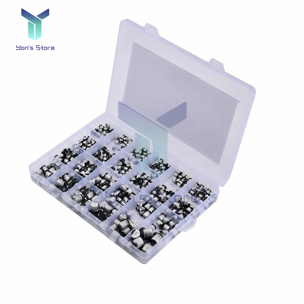 

400pcs/lot 1uF-1000uF 24 Values Assorted Kit Electrolytic Capacitor SMD Aluminum Electrolytic Capacitors
