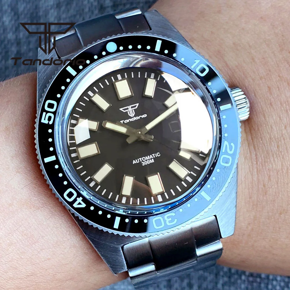 Tandorio-男性用300m自動ダイブウォッチ,シルバーリング,歩数計