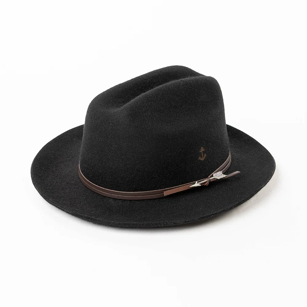 Damen-Fedora-Hut aus 100 % Wolle, Trilby-Kappen, breite Upturn-Krempe, Jazz-Kappe mit Pfeil, Ledergürtel für kirchliche Hochzeitsfeier – Detail 12