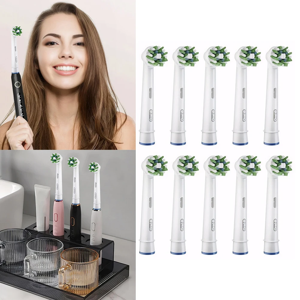 Electric Toothbrush Heads Clean Maximiser Replacement Electric 10 Pack For Oral-B Cross Action