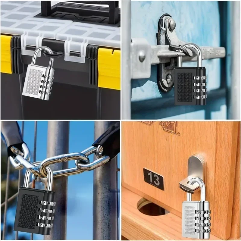 Combination Lock Resettable 4 Digit Padlock with Combination Waterproof and Heavy Duty Padlock Outdoor for School combination padlock combination locks