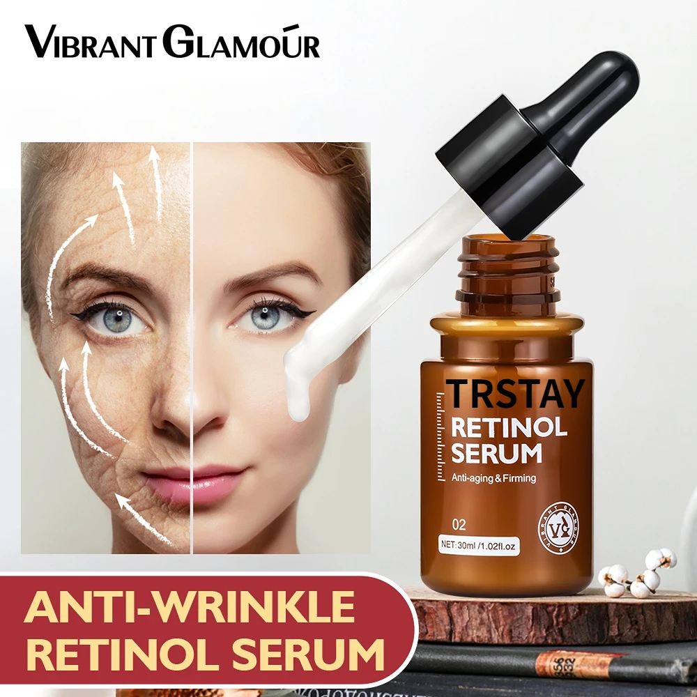 

VIBRANT GLAMOUR Retinol Face Serum Moisturizing Whitening Firming Fade Fine Lines Anti-wrinkle Anti-aging Deep Care Essence