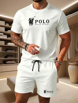 Completo Sportivo Estivo da Uomo: T-shirt a Maniche Corte Traspirante + Pantaloncini, Set Casual Leggero e Confortevole in 2 Pezzi