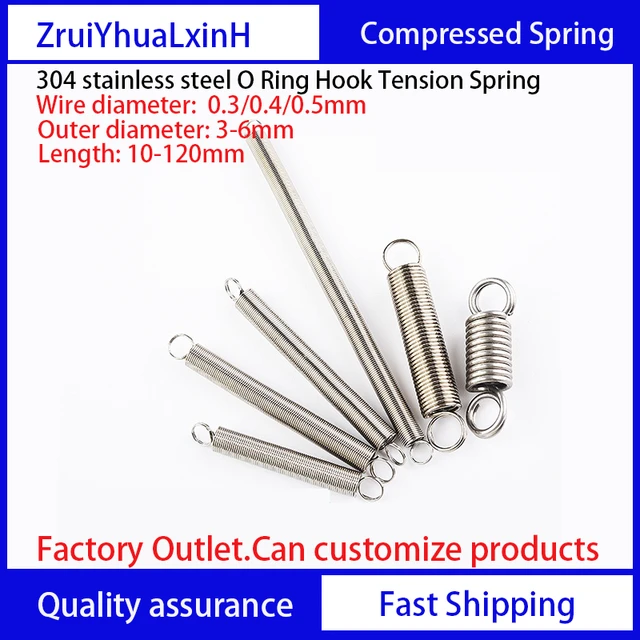 Ressort de tension à crochet ouvert en S, bobine hélicoïdale cylindrique,  rallonge de retrait, diamètre du fil 0.3mm, 0.4mm, 0.5mm, longueur 10 ~  120mm, 304SUS - AliExpress