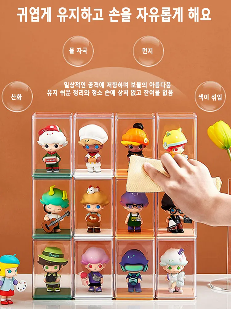 블라인드 박스 정리함 보관함, 핑거 쇼케이스, 애니메이션 디스플레이 피규어 투명, 6 개