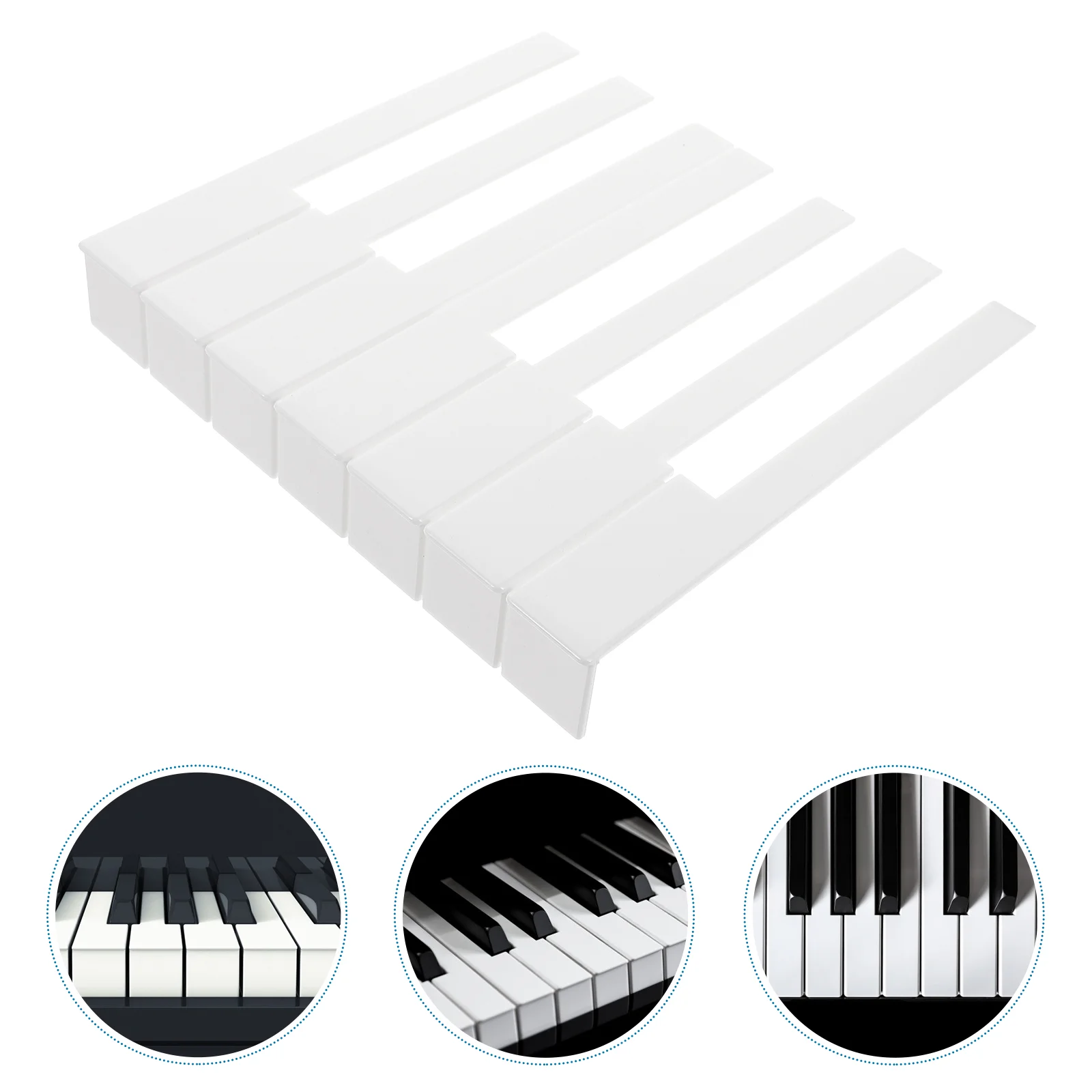 

52 Pcs Bright Light Piano White Key Skin Accessories Acrylic Durable Repair Supplies