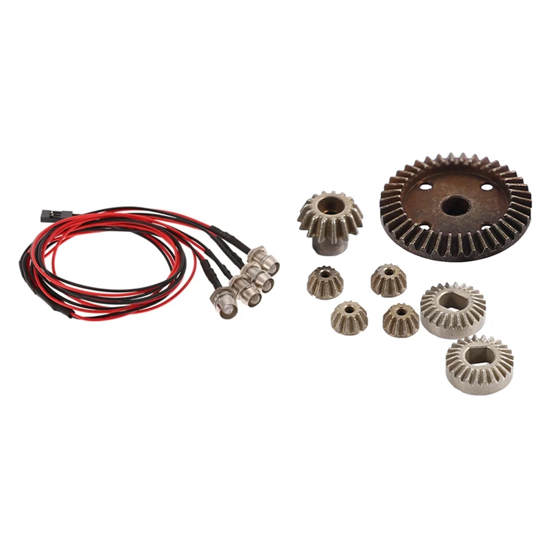 

4 LED Lights Kit 2 White 2 Red With Metal Differential Gear For Wltoys 1/18 A949 A959 A959-B A969-B RC Car