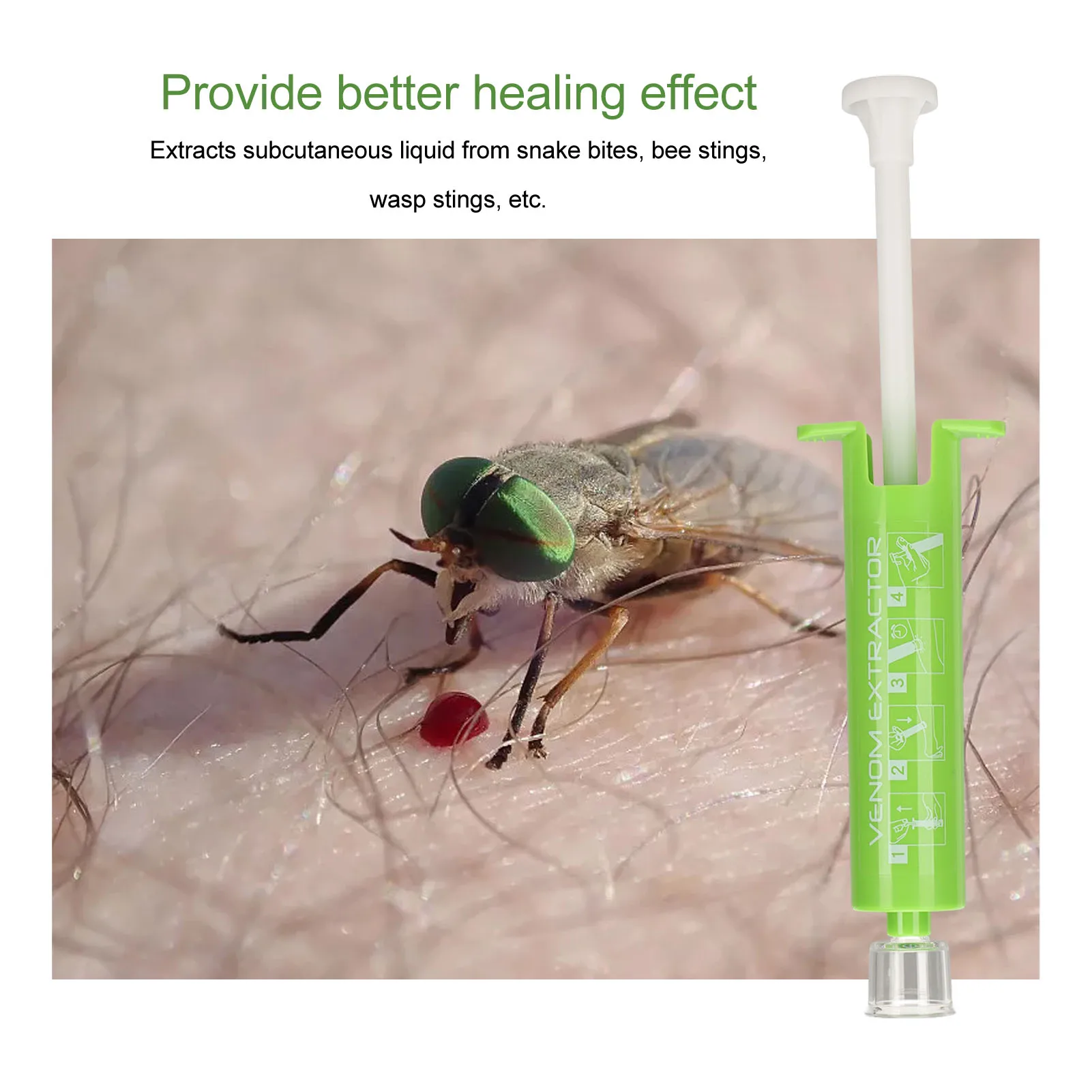 Bite Sucker 1 Set Promote Healing Vacuum Negative Pressure Bite Extractor Tool for Outdoor Backpacking ABS