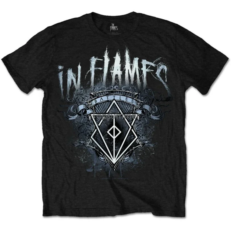 

In Flames Battles Crest Shirt S M L Xl Xxl Officl T-Shirt Metal Rock Band Tshirt