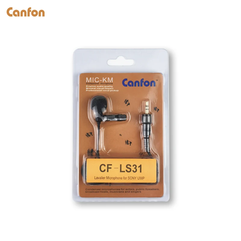 Canfon CF-LS31 전방향 라발리에 콘덴서 마이크, UTX-B1 B2 B03 40, UWP V1 D11 D21 무선 시스템과 호환 가능