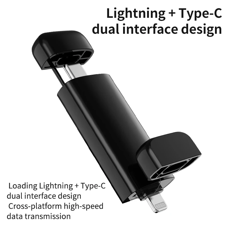 Micflip 128GB-1TB MFi certification Device Flash Drive With Double Ports carry ios Findmy High Speed Transfer for Storing