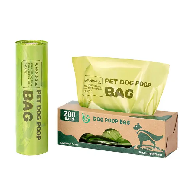 1 roll box-packed Earth Friendly Compostable Dog Poop Bags Environmentally Friendly Pet Waste Bag Roll 200/500Bags 6