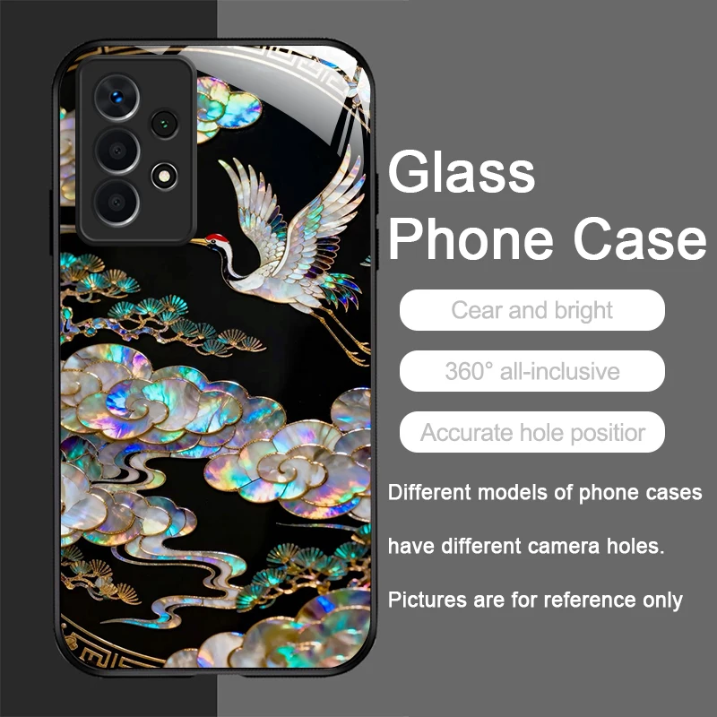 Stylish Dragon Leopard Marble Texture Tempered Glass Phone Case