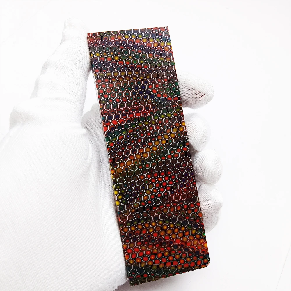 DIY Knife Handle Material Plate C-Tek Resin Material for Knife Handle Patch Snake Grain Honeycomb Pattern Handle Material