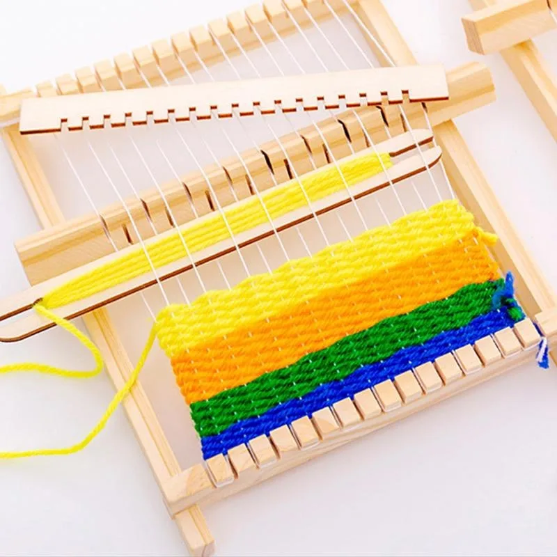 Small Wooden Weaving Loom Kit Hand-Woven Tools DIY Woven Set Craft Yarn Hand Scarf Knitting Machine Multifunctional Loom