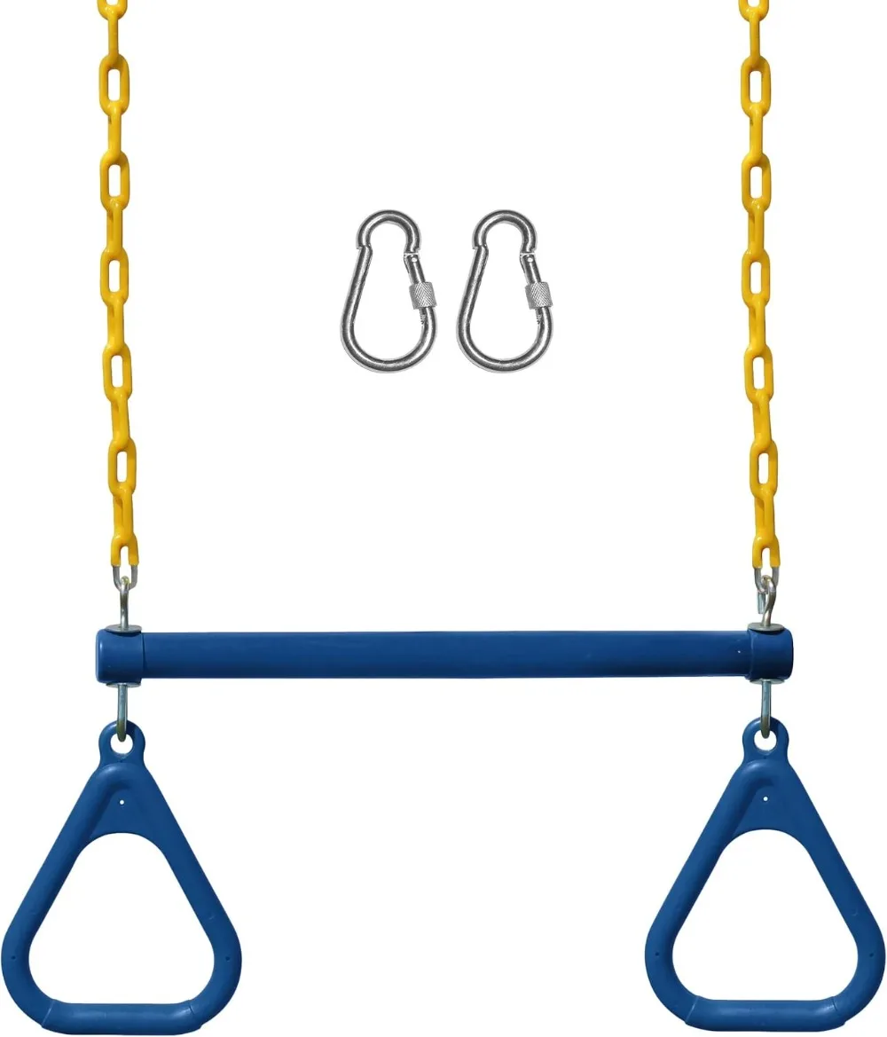 Swing Sets Monkey Bars & Swingset Accessories -Set Includes 18 Trapeze Swing Bar & 48 Heavy Duty Chain with Locking Carabiners