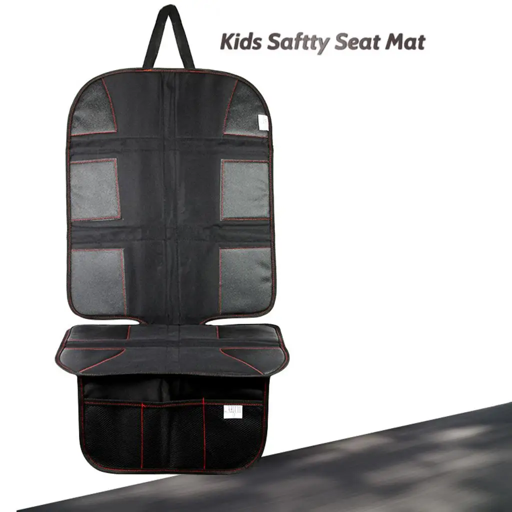 1 Seat Mat ,Anti Skid, Anti Wear ,Universal ,Thickened ,with 3 Pockets Interior Parts Black for under Baby Child