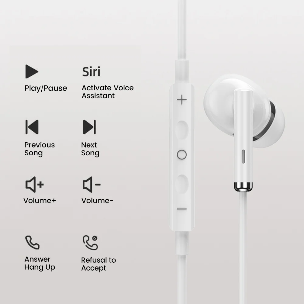 OLAF Wired Earphones Type-C Handsfree 3.5mm In-Ear Cable Headphones With Mic Earbuds Gaming Headset For iPhone 15 Samsung s22 6