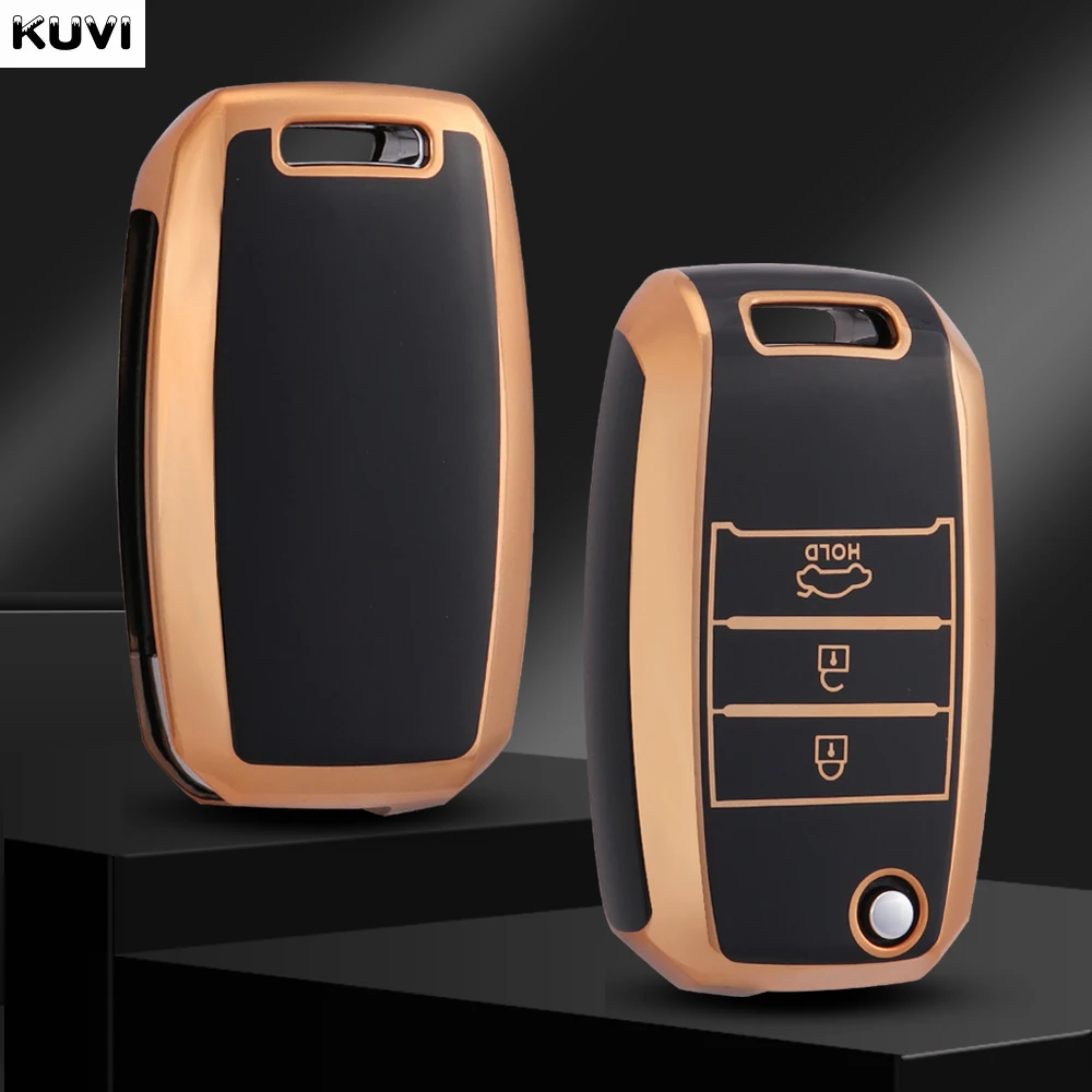 TPU Car Flip Key Case For KIA Rio 3 K2 Ceed Cerato K3 K5 Sorento Sportage Soul K4 Picanto Optima Forte Stinger