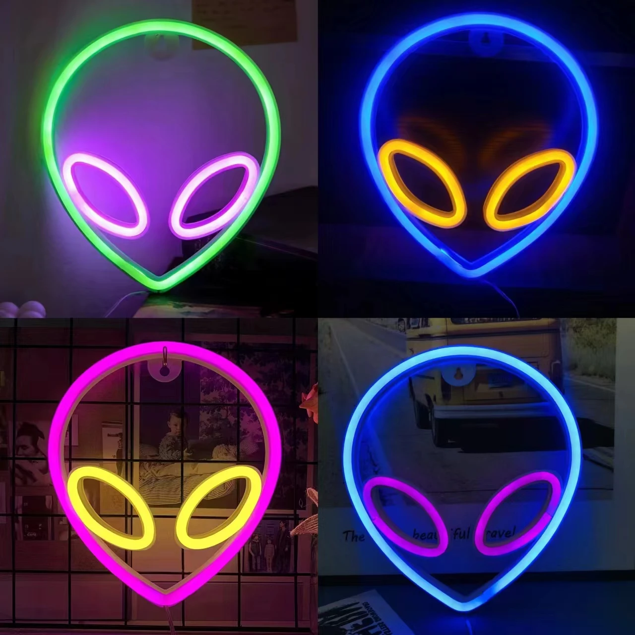 1pc, cool neon light battery/USB power supply, game room bedroom party, wedding girl boy room decoration light, birthday gift 5