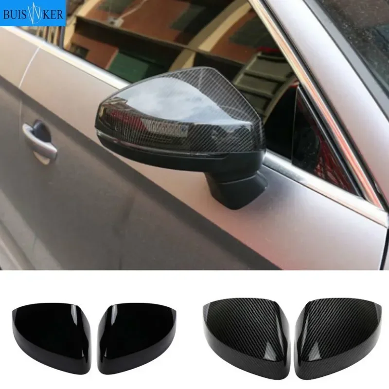 

Чехол на зеркало заднего вида для Audi A3 S3 8V RS3 2013 2014 2015 2016 2017 2018 2019, углеродное волокно или черный чехол