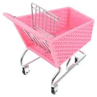 Shopping Cart Storage Basket Creative Hamper Desk Mini Iron Craft Organizer Child Baskets 1