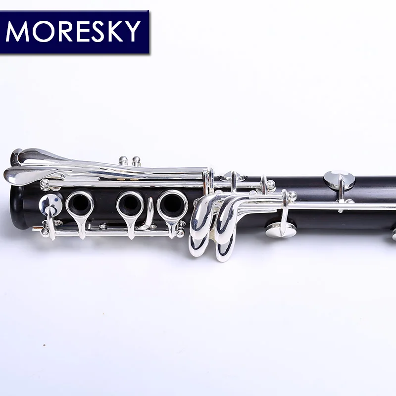 MORESKY-Professional Ebony Clarinet, 17 or 18 Keys, Silver Plated, Grenadilla, Solid Wood, Sib Klarnet, M9