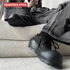 Handsome~Comfortable Dad Shoes Men Mickey Uphead Leather Shoes Thick Bottom Increased by 8CM Ugly Cute Black Warrior Bread Shoes 4