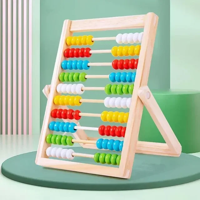Classic Wooden Educational Counting Toy 100 Beads Preschool Math Learning Toys Montessori Number Arithmetic Abacus Toddler Gift 1