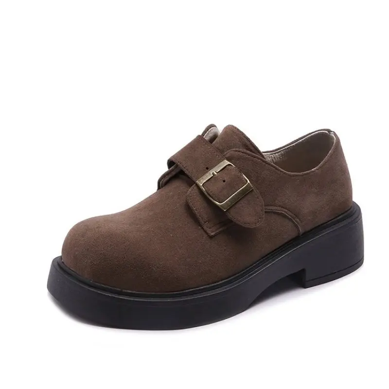 Fashion British Style Slip On Shoes For Women Round Toe Casual Female Sneakers Flats Shallow Mouth Autumn Oxfords Clogs Platform