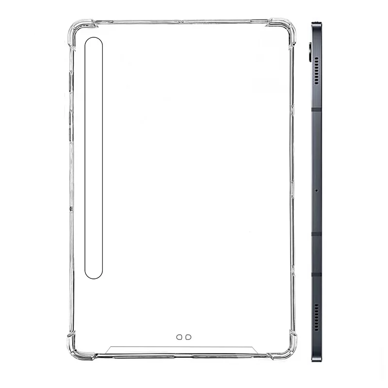 Capa de Silicone Transparente para Samsung Galaxy Tab s7 s8 Plus Mais 12.4 11 2023 Sm-t870 x 700 2023x800 Tampa Traseira Tpu Macia - Imagem 3