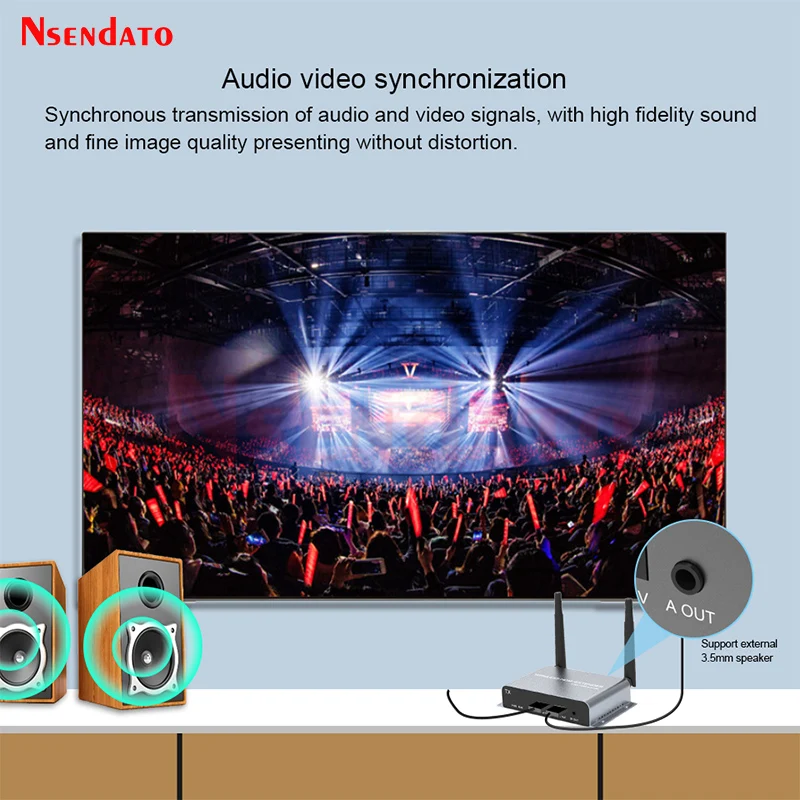 HDMI KVM Extender 4K 30hz 1080P 60hz 200M over RJ45 Ethernet Wireless HDMI Video Transmitter and Receiver With Loop For PC TV