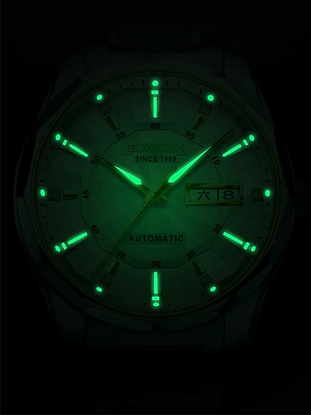 GUANQIN Automatic Mechanical Tungsten Steel Men Watch Waterproof Sapphire Crystal Clock Week Calendar Japan Movement Wristwatch_voghion.com
