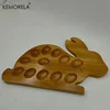 1Pc Wooden Bunny Shaped Egg Tray Egg Storage Holder Double Sided Cake Tray Bunny Shaped Wooden Plate Kitchen Storage Accessories 4
