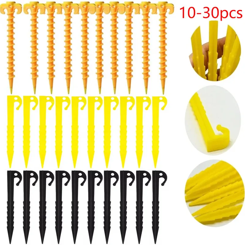 Spirals Plastic Tent Stakes Camping Tent Accessories Tent Pegs 10-30Pcs