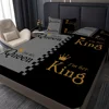 Queen King Golden Crown Couple Print Fitted Sheet Set 1* Fitted Sheet+2*Pillowcases Mattress Cover Soft Breathable Bedding Set 4