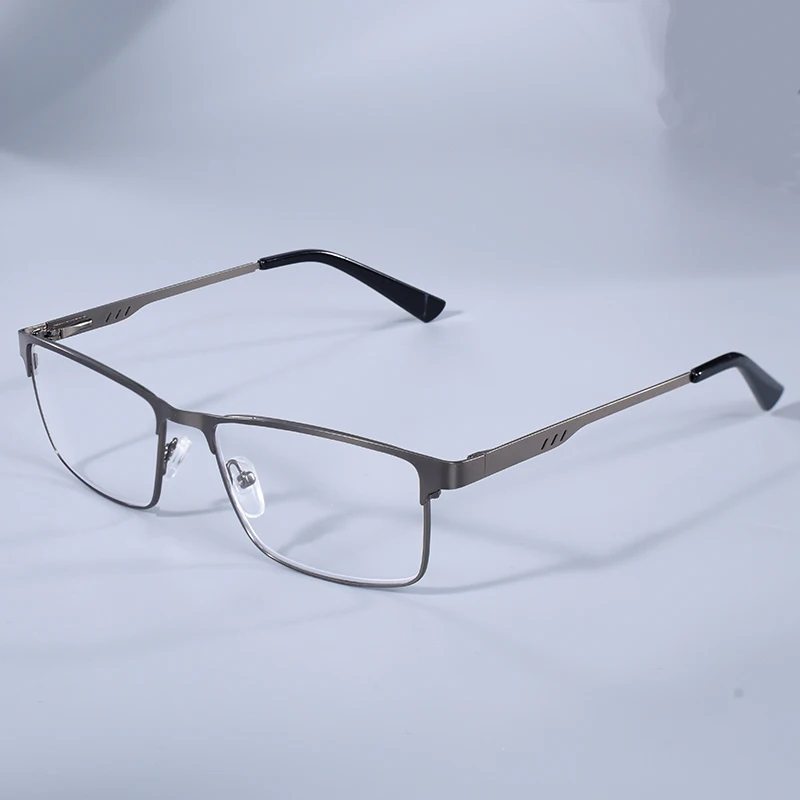 Neue Anti Blau Licht Lesebrille Männer Platz Oversize Metall Brillen Rahmen +75 + 125 + 175 + 225 + 275 + 350 + 400