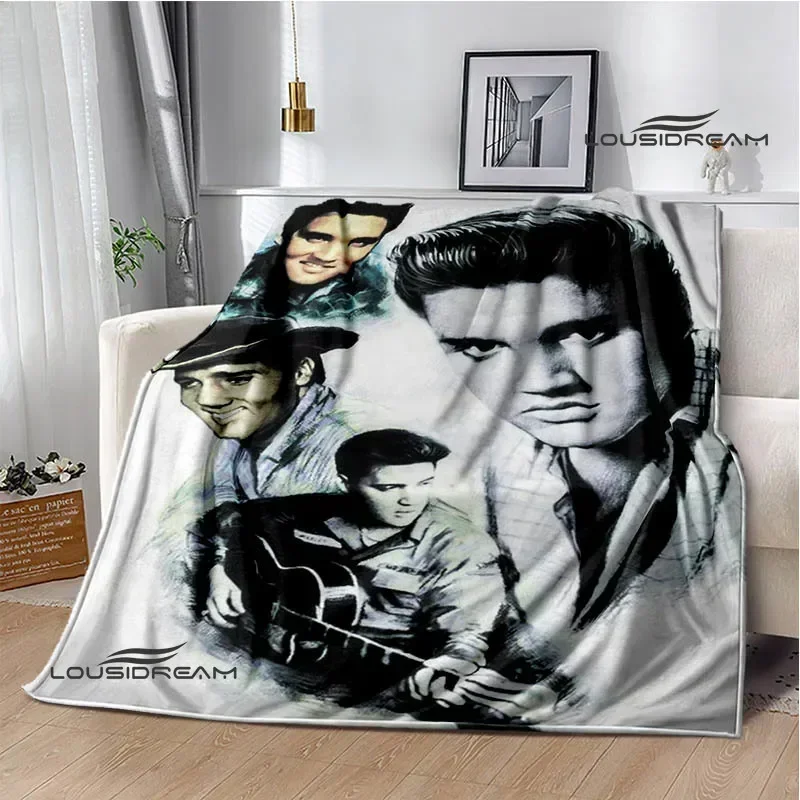 E-Elvis Presley Retro print blanket blankets for beds Picnic blankets Flange blanket Soft and comfortable blanket birthday gift 4
