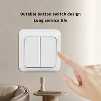 White EU Standard Rocker Switch On/Off Wall Surface 2 Gang 1 Way Button Light Switch Spray Plastic Flame Retardant Classic Way - Image 4