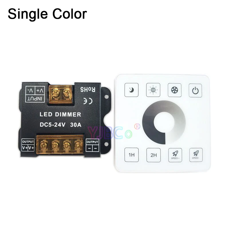 2.4G RF Single color/CCT/RGB/RGBW/RGBWC(RGB+CCT) LED Strip Controller DC 5V  12V 24V Light tape 86 sty Touch Panel Switch Dimmer