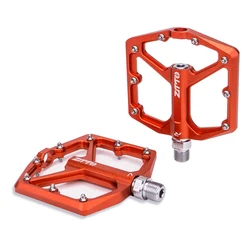 Ultra - Light CNC Aluminum Alloy Flat Pedal with Smooth Bearings for Gravel and Mountain Bikes (JT07 Orange)