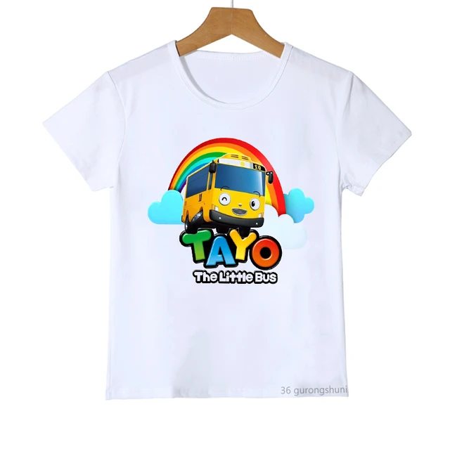 Camiseta Con Estampado De Dibujos Animados De Tayo Y Little Friends Para  Niños, Ropa De Moda Para Niños, Camisetas Amarillas De Manga Corta -  Camisetas - AliExpress