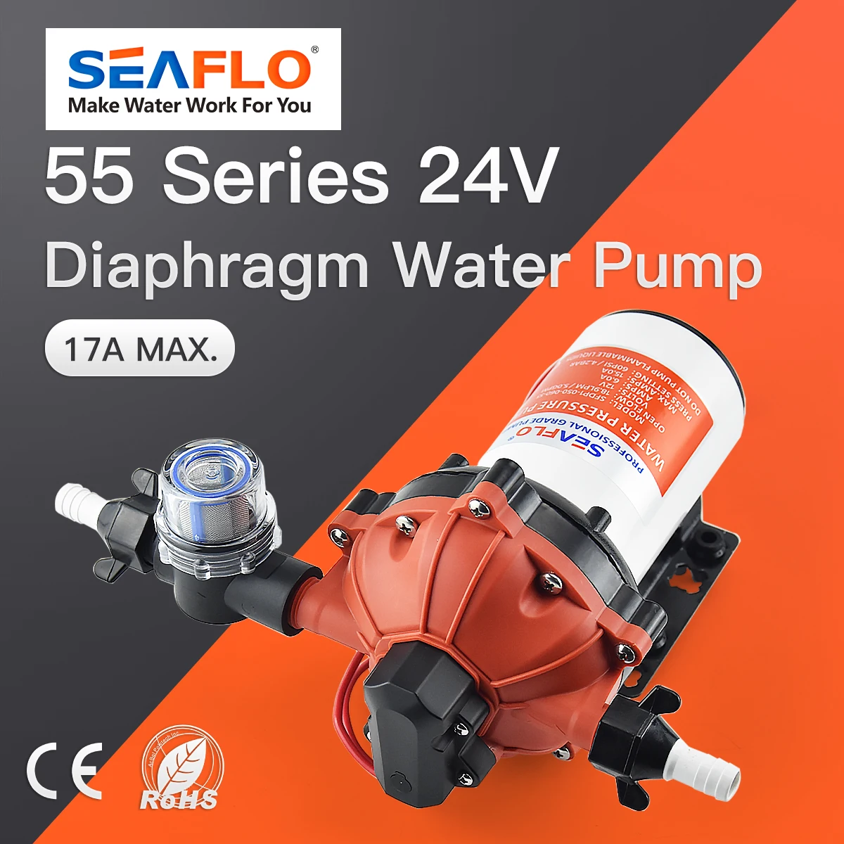 Marine Water Pump SEAFLO 55 Series Diaphragm Water Pump 5.0GPM 60PSI 24 Volts
